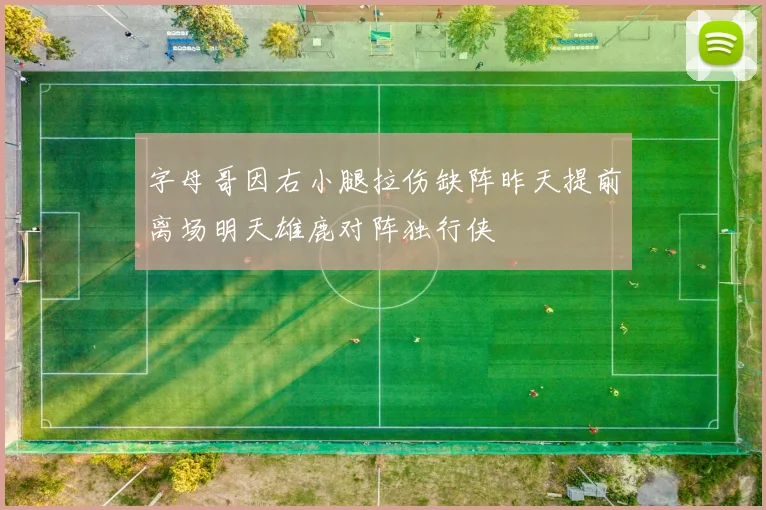 字母哥因右小腿拉伤缺阵昨天提前离场明天雄鹿对阵独行侠